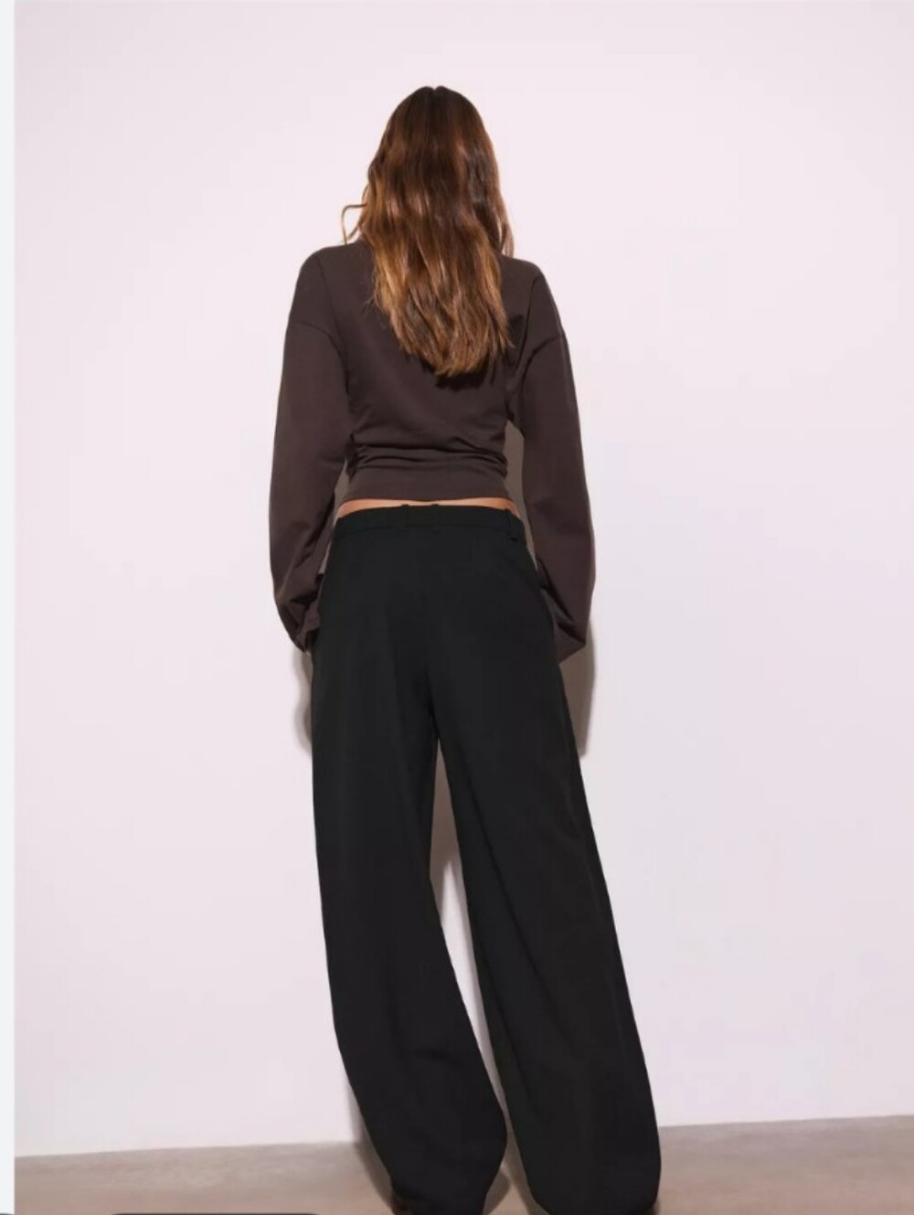 Classic Black Wide-Leg Women's Trousers, L